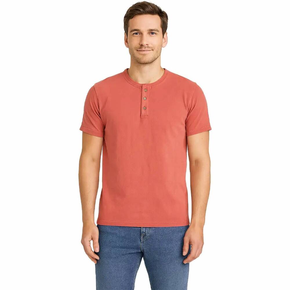 NEW AMERICAN HERITAGE henley top in coral